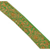 Sanskriti Vintage Sari Border Hand Beaded 1 Yd Indian Trim Craft Green Zari Lace