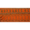Sanskriti Vintage Sari Border Hand Beaded 1 Yd Indian Trim Sewing Orange Lace