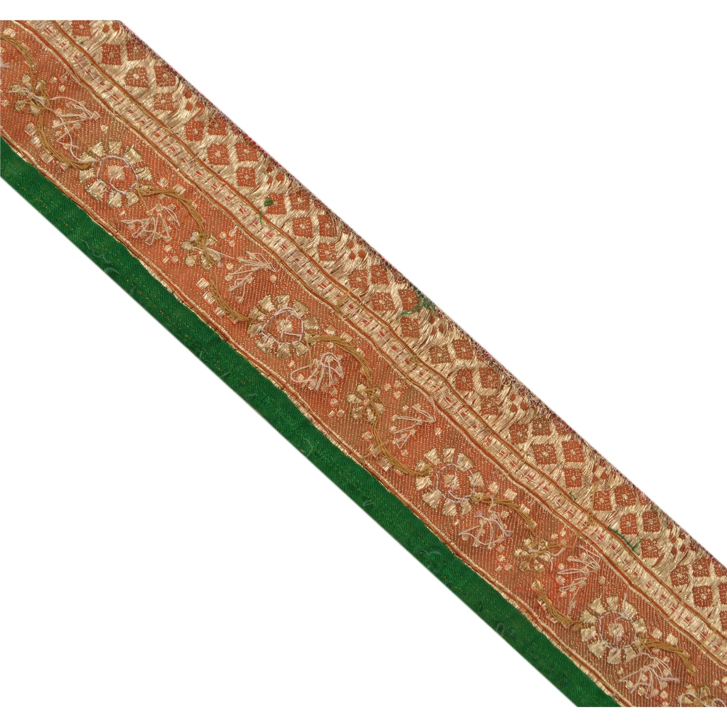 Sanskriti Vintage Sari Border Handmade Woven Brocade 1 YD Trim Craft 2W Lace