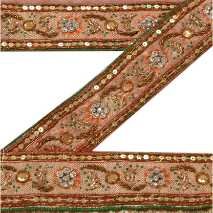 Sanskriti Vintage Sari Border Handmade Woven Brocade 1 YD Trim Craft 2W Lace