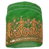 Sanskriti Vintage Sari Border Hand Beaded 1Yd Trim Sewing Green Deco Lace