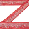Sanskriti Vintage Sari Border Hand Beaded 1 YD Indian Trim Sewing Red Zari Lace