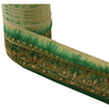 SANSKRITI VINTAGE Border Hand Embroidered 1 YD Trim Sewing Green Craft Lace
