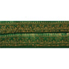 SANSKRITI VINTAGE Border Hand Embroidered 1 YD Trim Sewing Green Craft Lace
