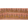 Sanskriti Vintage Border Antique Hand Beaded 1 YD Trim Sequins Pink Zari Lace
