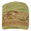Sanskriti Vintage Suzani Sari Border Hand Embroidered 1 YD Trim Craft Green Lace