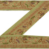 Sanskriti Vintage Suzani Sari Border Hand Embroidered 1 YD Trim Craft Green Lace
