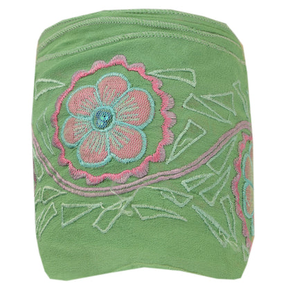 Sanskriti Vintage Sari Border Embroidered 1 YD Trim Sewing Green Craft Deco Lace