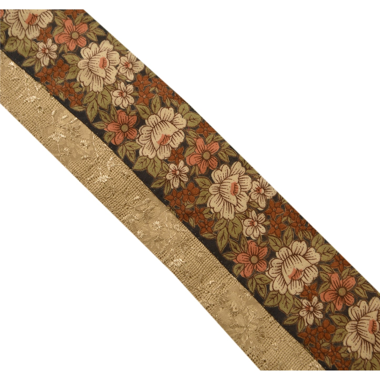 SANSKRITI VINTAGE Border Hand Biseled 1 YD Indian Trim Шитье Кремовое кружево