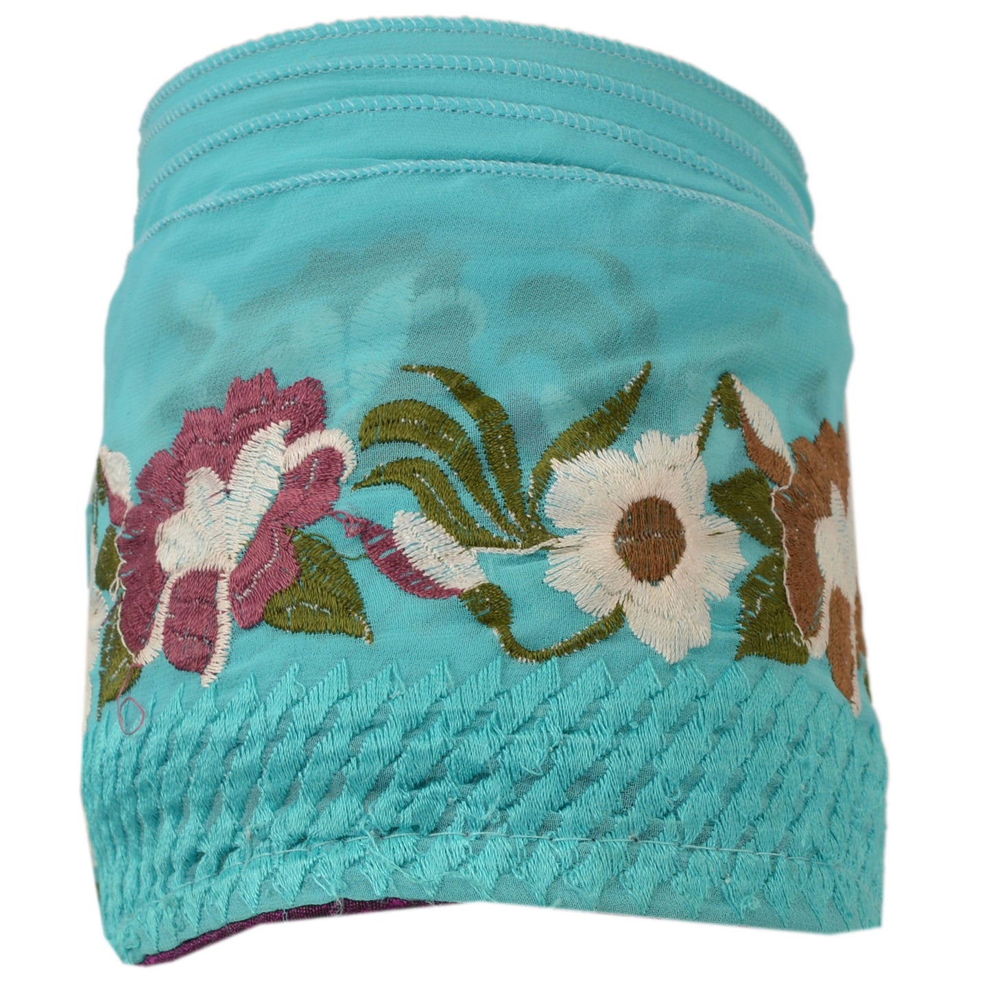 Sanskriti Vintage Sari Border Embroidered 1 Yd Trim Sewing Turquoise Craft Lace