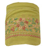 Sanskriti Vintage Sari Border Embroidred 1 Yd Trim Sewing Green Craft Floral Lace