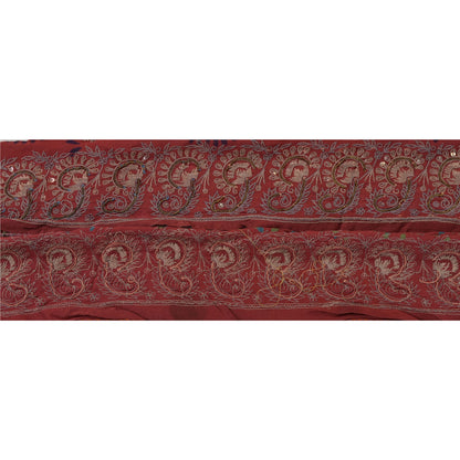 SANSKRITI VINTAGE Border Hand Embroidered 1 YD Trim Sewing Pink Craft Lace