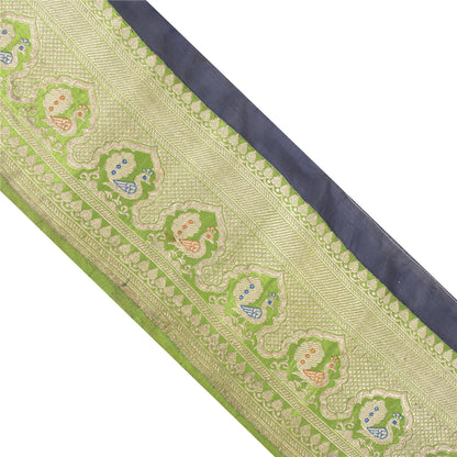 Sanskriti Vintage Sari Border ZariWoven Brocade 1YD Trim Craft Sewing Green Lace