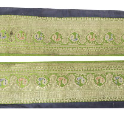 Sanskriti Vintage Sari Border ZariWoven Brocade 1YD Trim Craft Sewing Green Lace