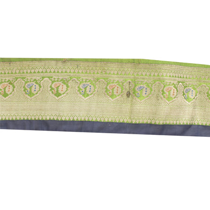 Sanskriti Vintage Sari Border ZariWoven Brocade 1YD Trim Craft Sewing Green Lace