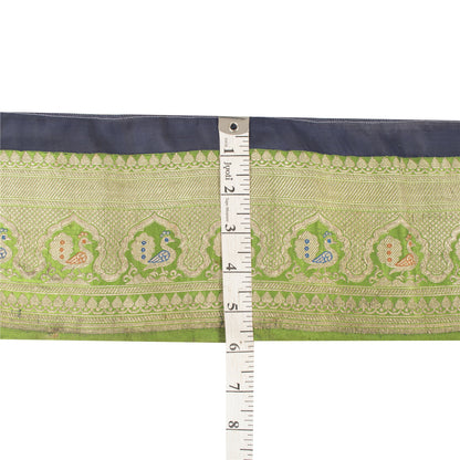 Sanskriti Vintage Sari Border ZariWoven Brocade 1YD Trim Craft Sewing Green Lace