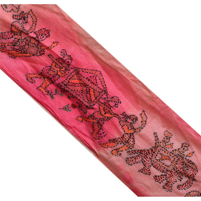 Sanskriti Vintage Kantha Sari Border Hand Embroidered 1Yd Trim Sewing Craft Lace