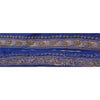 Sanskriti Vintage Sari Border Hand Embroidered 1 Yd Indian Trim Ribbon Blue Lace
