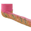 Sanskriti Vintage Sari Border Hand Beaded 1 Yd Trim Sewing Pink Gota Patti Lace