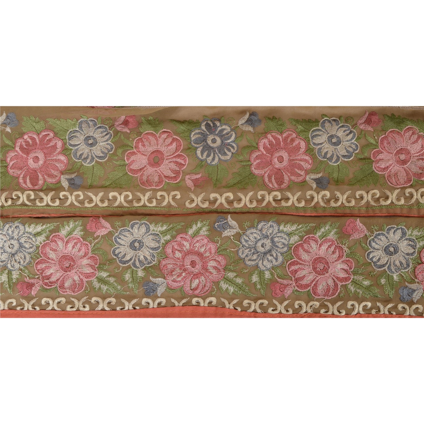 Sanskriti Vintage Sari Border Embroidered 1 Yd Trim Sewing Green Craft Lace