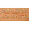 Sanskriti Vintage Sari Border Hand Embroidered 1 Yd Trim Sewing Brown Craft Lace