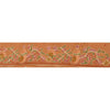 Sanskriti Vintage Sari Border Hand Embroidered 1 Yd Trim Sewing Brown Craft Lace