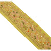 Sanskriti Vintage Sari Border Hand Beaded 1 Yd Indian Trim Sewing Green Lace