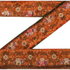 Sanskriti Vintage Sari Border Hand Beaded 1 Yd Trim Sewing Orange Craft Lace