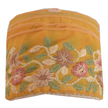 Sanskriti Vintage Sari Border Embroidered 1Yd Trim Sewing Yellow Craft Deco Lace