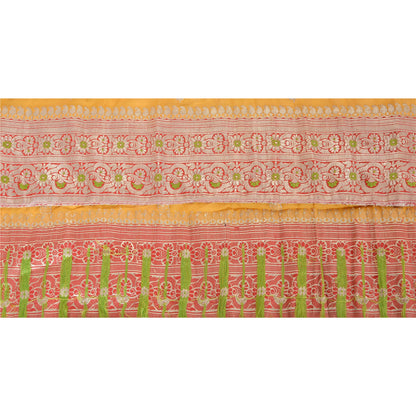 Sanskriti Vintage Sari Border Woven Brocade 1 Yd Trim Craft Sewing Red Zari Lace