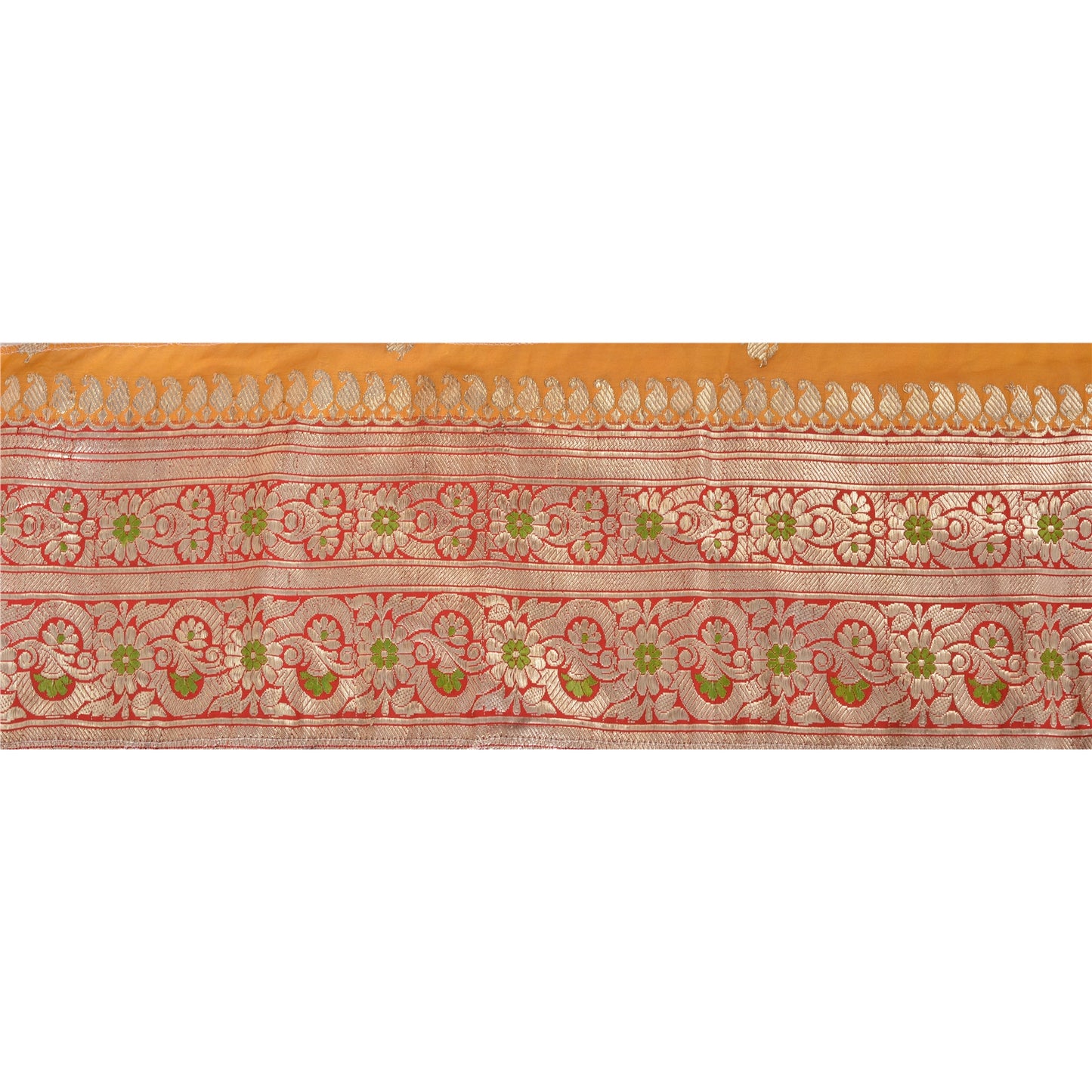 Sanskriti Vintage Sari Border Woven Brocade 1 Yd Trim Craft Sewing Red Zari Lace