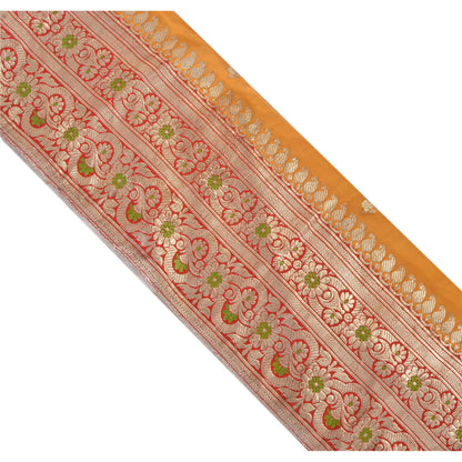 Sanskriti Vintage Sari Border Woven Brocade 1 Yd Trim Craft Sewing Red Zari Lace