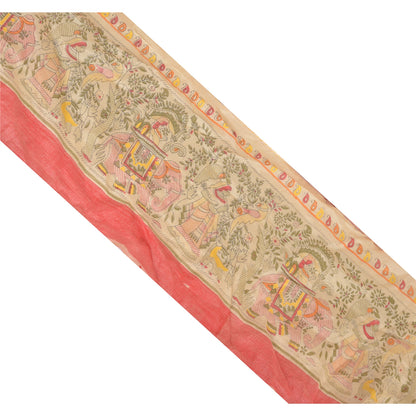 Sanskriti Vintage Sari Border Madhubani Printed 1Yd Trim Sewing Cream Craft Lace
