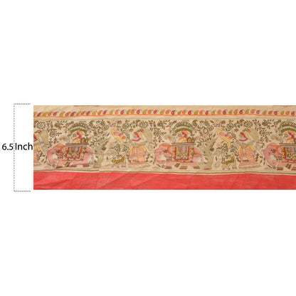 Sanskriti Vintage Sari Border Madhubani Printed 1Yd Trim Sewing Cream Craft Lace