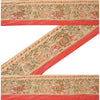 Sanskriti Vintage Sari Border Madhubani Printed 1Yd Trim Sewing Cream Craft Lace