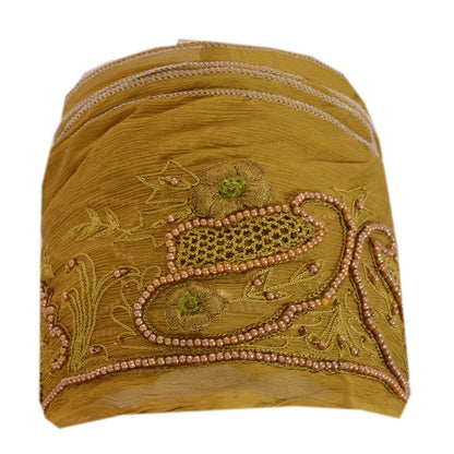 Sanskriti Vintage Sari Border Hand Beaded 1 Yd Indian Trim Sewing Green Lace