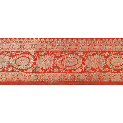 Sanskriti Vintage Sari Border Woven Brocade 1 YD Trim Craft Sewing Red Lace