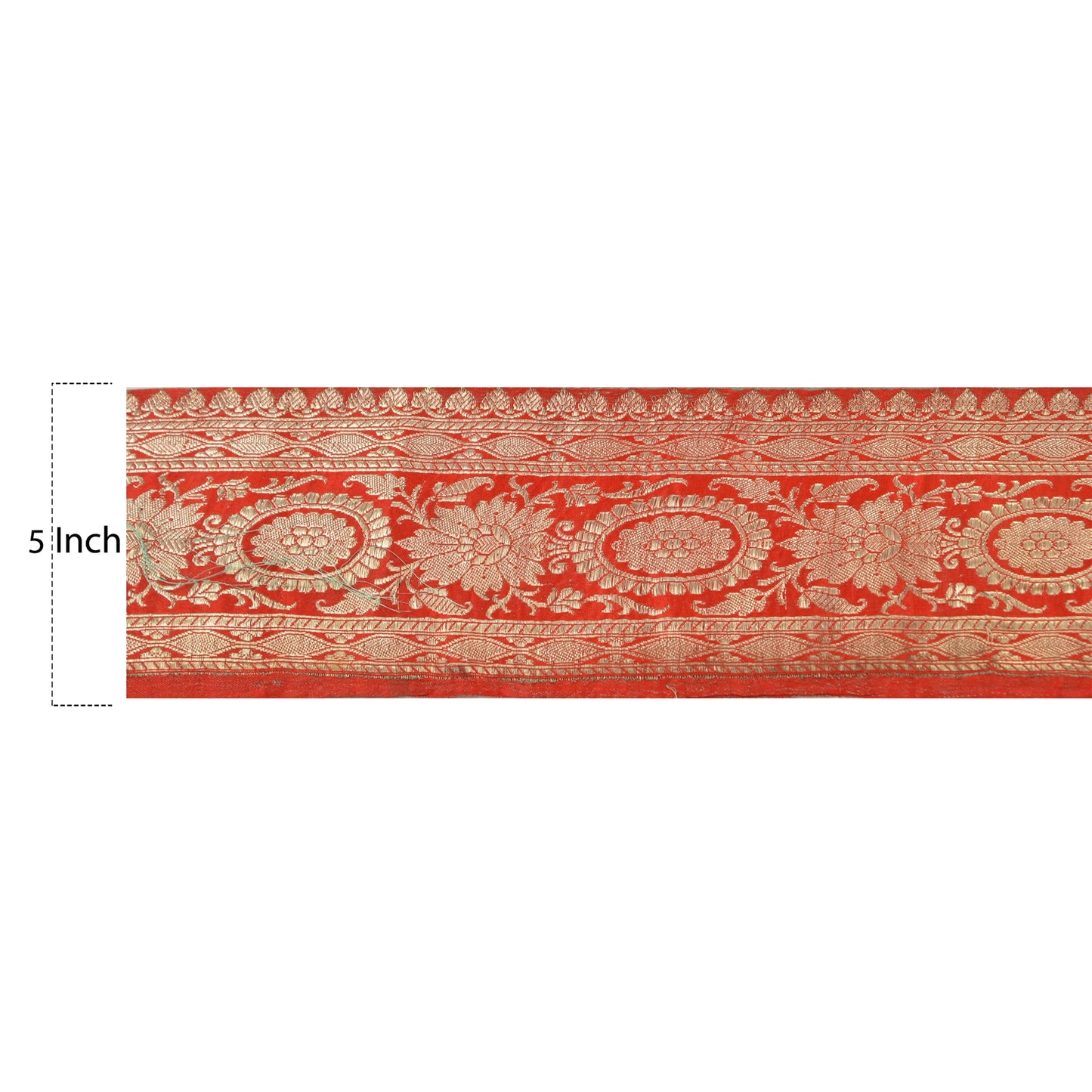 Sanskriti Vintage Sari Border Woven Brocade 1 YD Trim Craft Sewing Red Lace