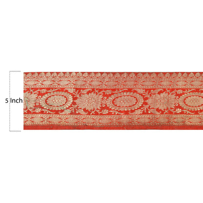 Sanskriti Vintage Sari Border Woven Brocade 1 YD Trim Craft Sewing Red Lace