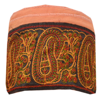 Sanskriti Vintage Sari Border Embroidered 1YD  Trim Sewing Peach Patch Lace 3.3"