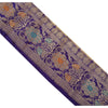 Sanskriti Vintage Sari Border Woven Brocade 1Yd Trim Craft Sewing Blue Zari Lace