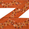 Sanskriti Vintage Sari Border Hand Beaded 1 Yd Indian Trim Sewing Orange Lace