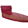 Sanskrit Vintage Border Antique Hand Embroidered 1YD Trim Sewing Red Craft Lace