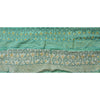 Sanskriti Vintage Sari Border Embroided 1Yd Trim Sewing Green Craft Floral Lace