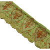 Sanskriti Vintage Sari Border Hand Beaded 1 Yd Indian Trim Sewing Green Lace