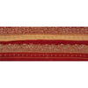 Sanskriti Vintage Sari Border Hand Embroidered 1YD Trim Sewing Red Craft Lace