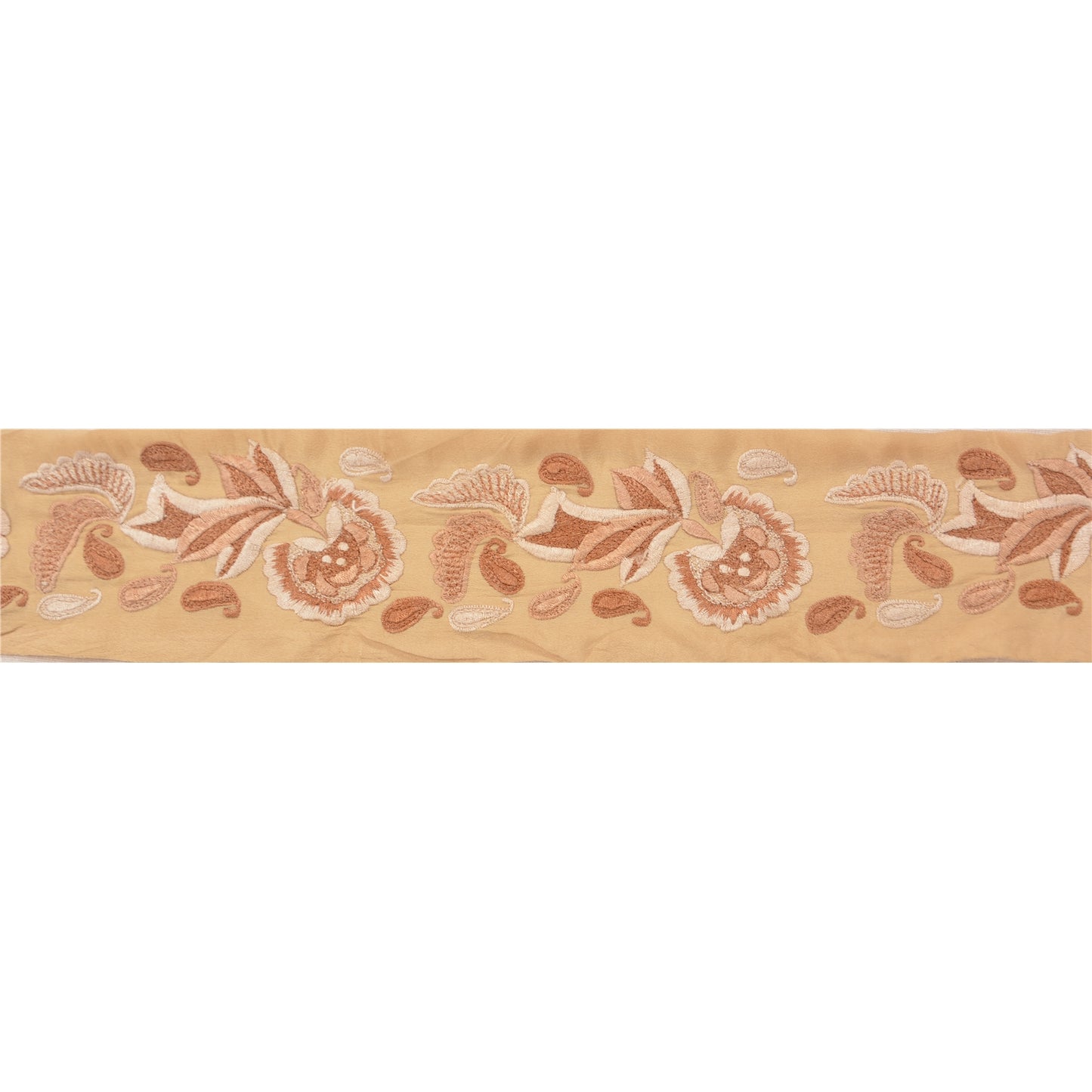 Sanskriti Vintage Border Embroidered 1 Yard Trim Sewing Cream Craft Soft Lace