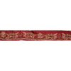 Sanskriti Vintage Sari Border Hand Embroidered 1 Yd Trim Ribbon Dark Red Lace