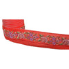 Sanskriti Vintage Border Antique Embroidered 1Yd Trim Sewing Red Craft Deco Lace