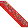 Sanskriti Vintage Border Antique Embroidered 1Yd Trim Sewing Red Craft Deco Lace